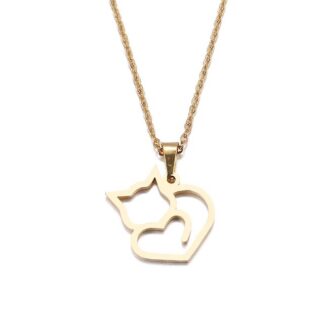 collier chat original femme