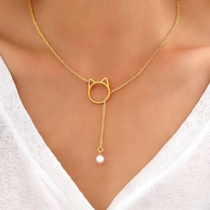 collier chat perle