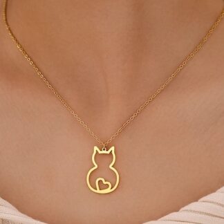 collier pendentif chat