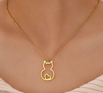 collier pendentif chat