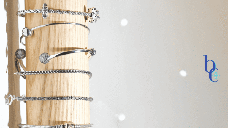 A macro banner with a white background created by Bijoux Chat.com to show readers all the different styles of sterling silver European bracelet carriers.