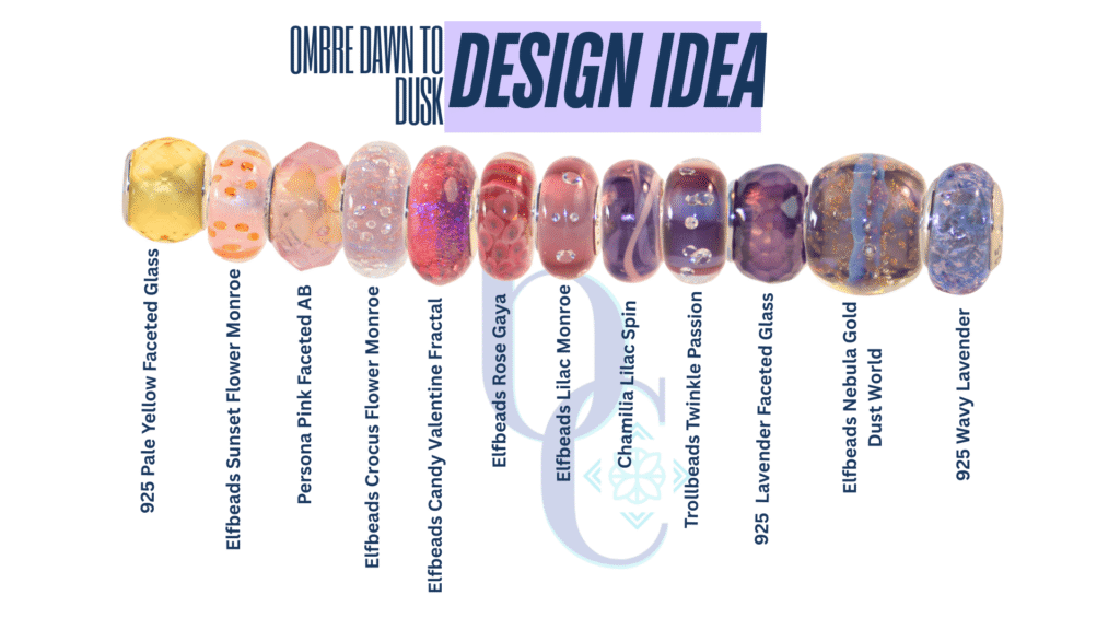 Bijoux Chat's Charmstack Visualizer© Diagram with the charms used in the Fast Flash post bangles that helps readers locate the charms used in the post if they'd like to purchase them and style their own designs.