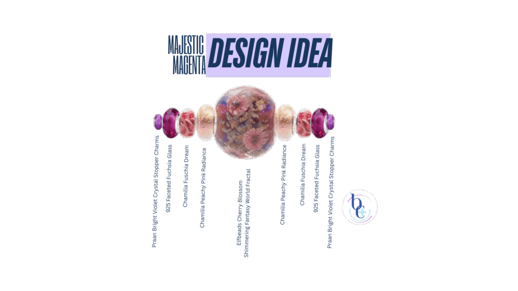 Bijoux Chat's CharmStack Visualizer© diagram to show you exactly which charms are in the Magentic Magenta Design