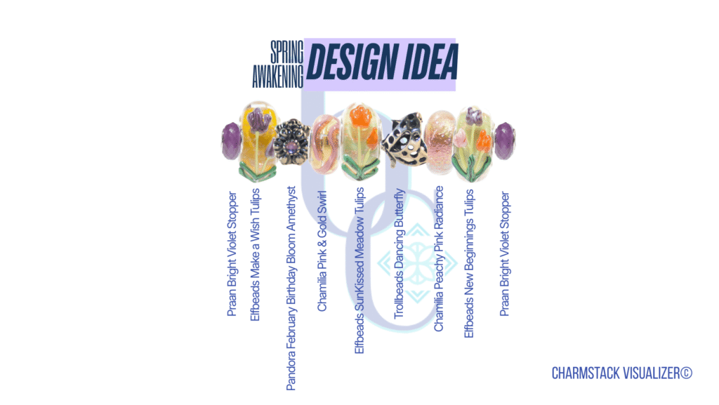 Bijoux Chat's Charmstack©Visualizer Diagram for the featured design that shows readers the beads used, should they want to replicate the design or shop for beads.